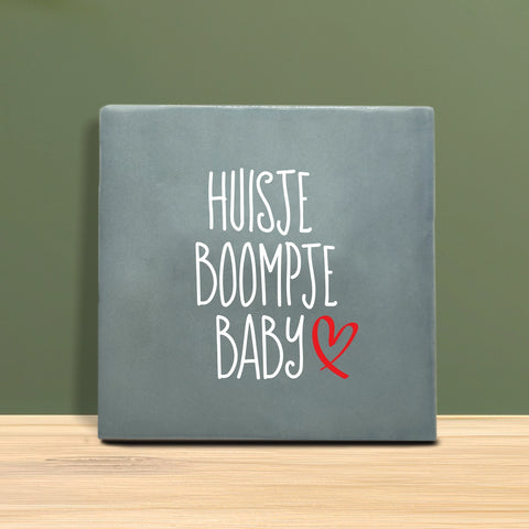 Tegeltje met tekst - Huisje boompje baby