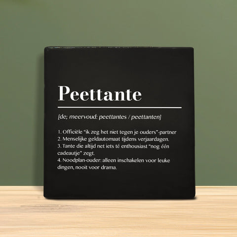 Tegeltje met tekst - Peettante