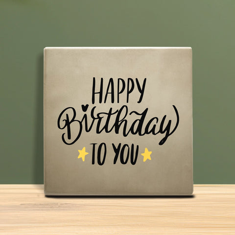 Tegeltje met tekst - Happy birthday.