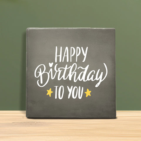 Tegeltje met tekst - Happy birthday.