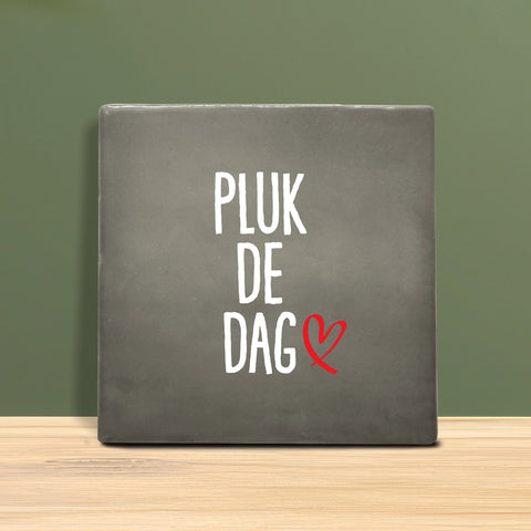 Tegeltje met tekst - Pluk de dag