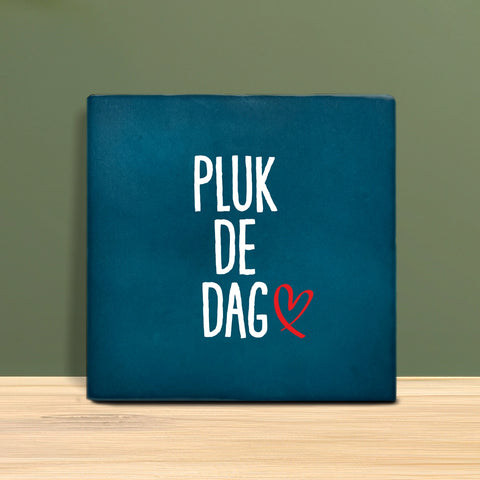 Tegeltje met tekst - Pluk de dag